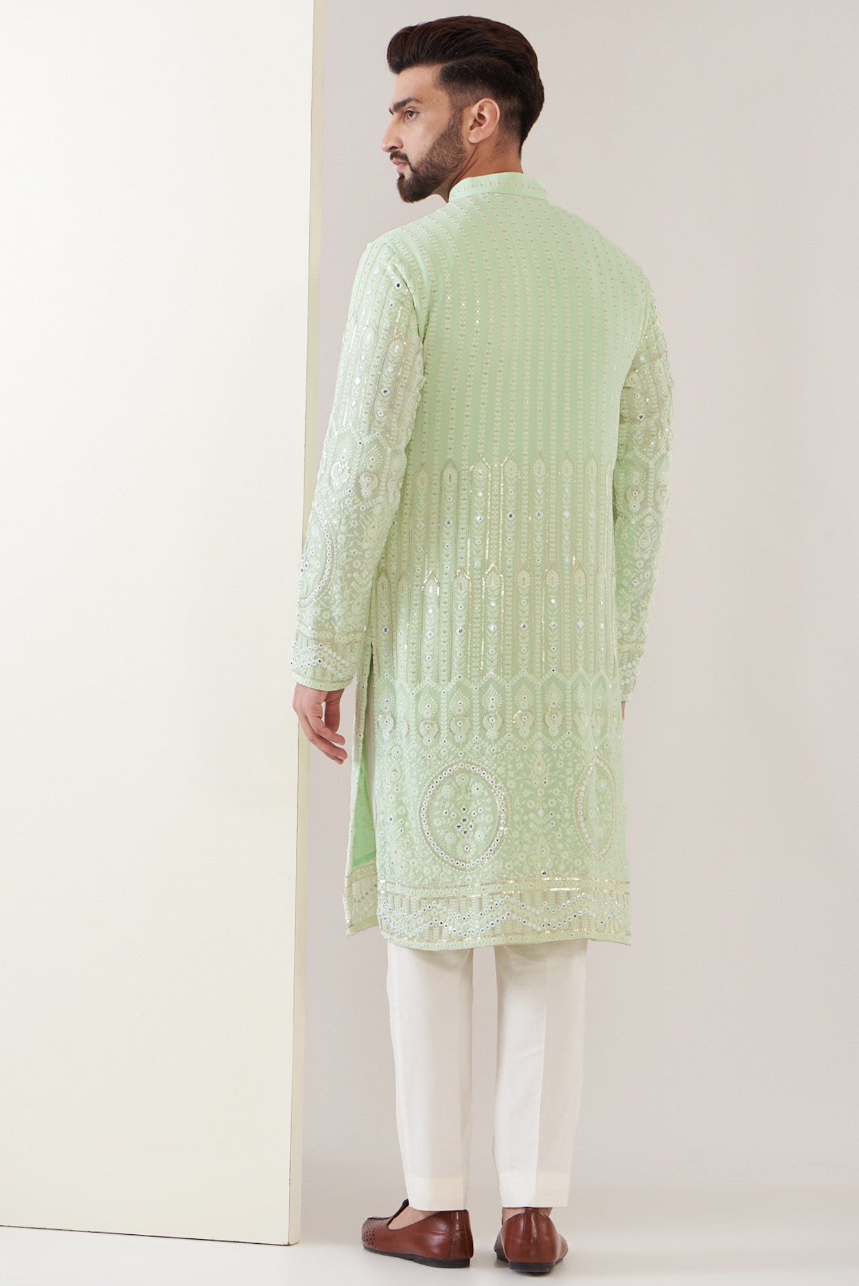 Light green embrodried kurta - kasbahmen