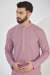 Mauve Chikankari Kurta - kasbahmen