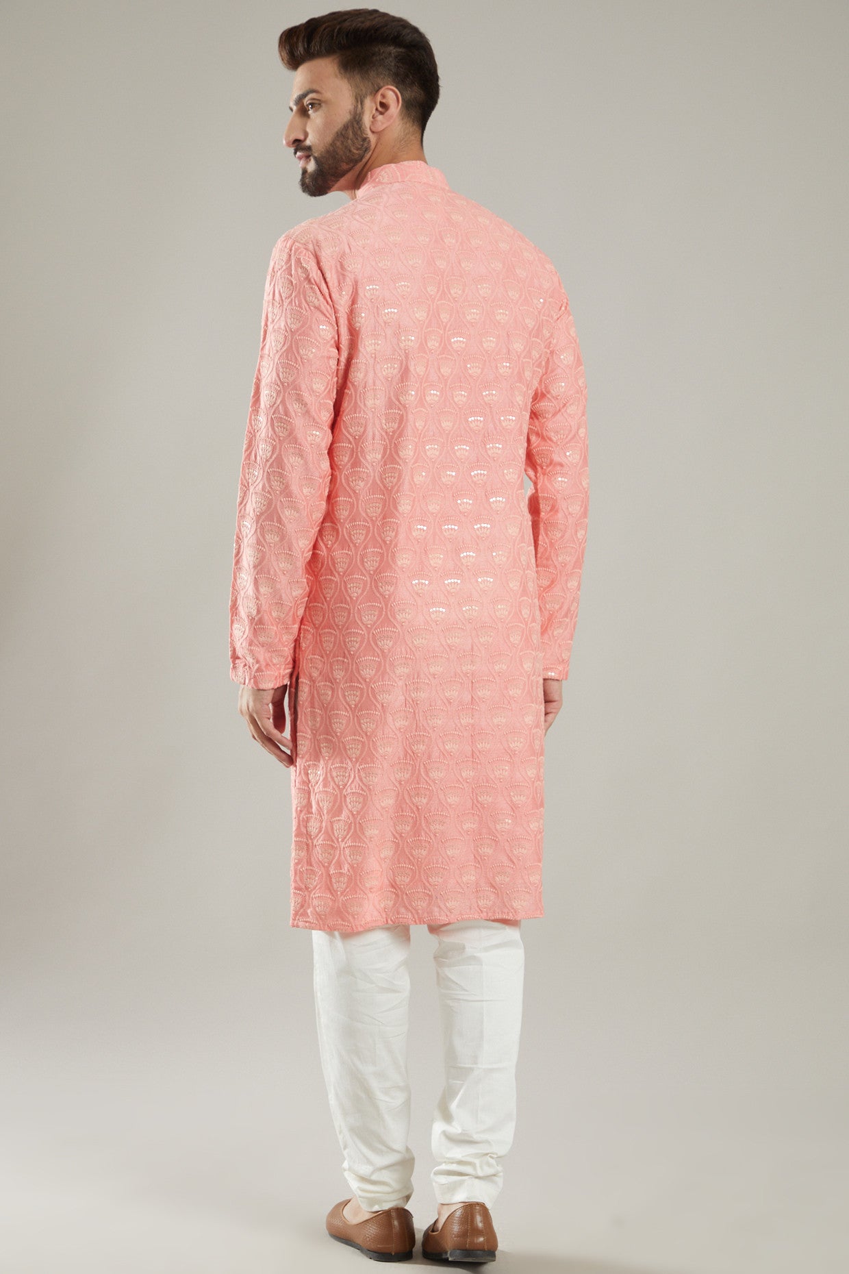 Dust Pink Embroidered Kurta - kasbahmen