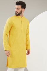 Yellow Chikankari Kurta - kasbahmen