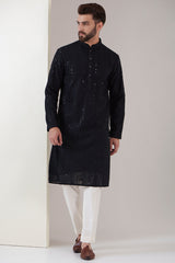 Black chikankari kurta - kasbahmen