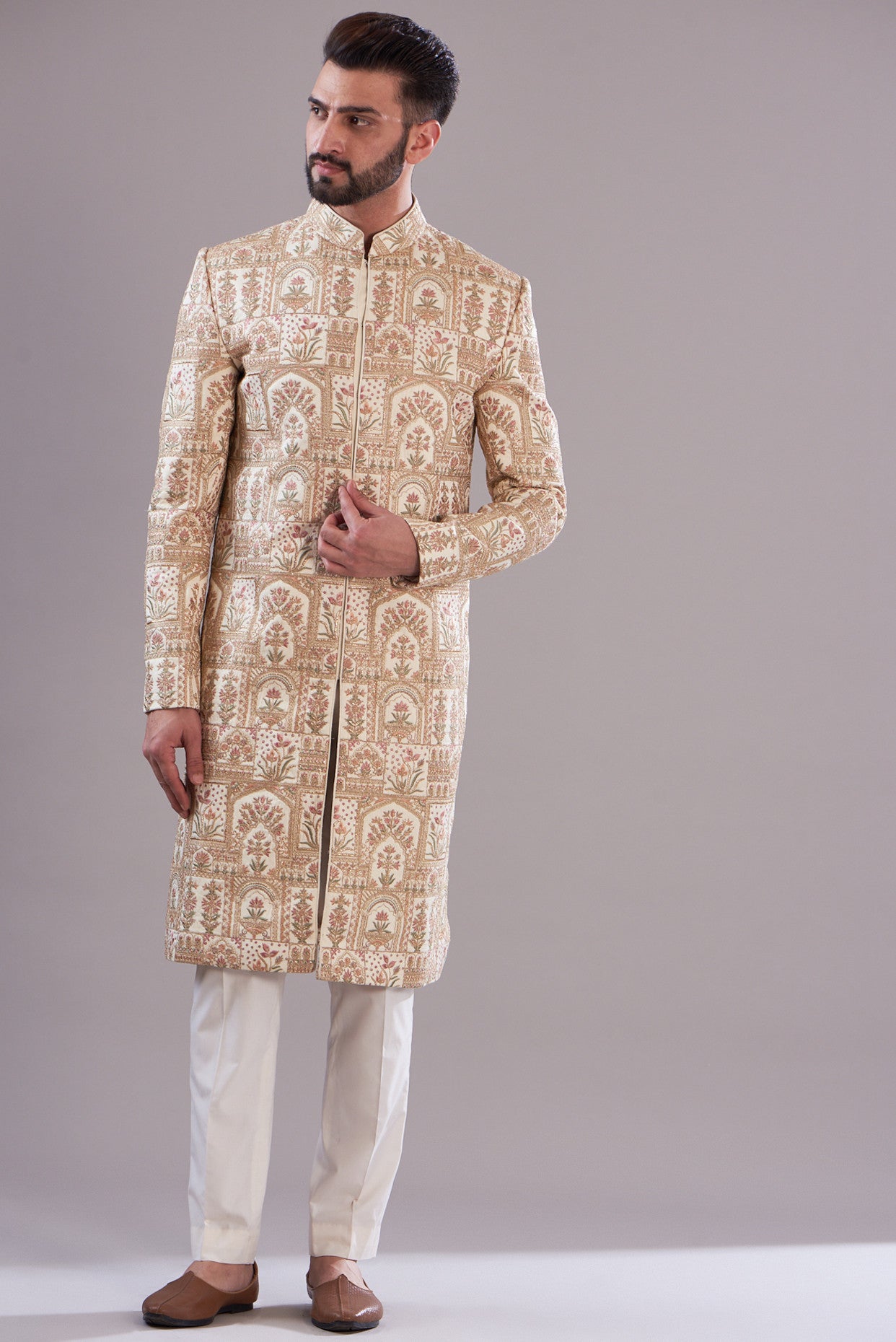 Royal ivory sherwani - kasbahmen