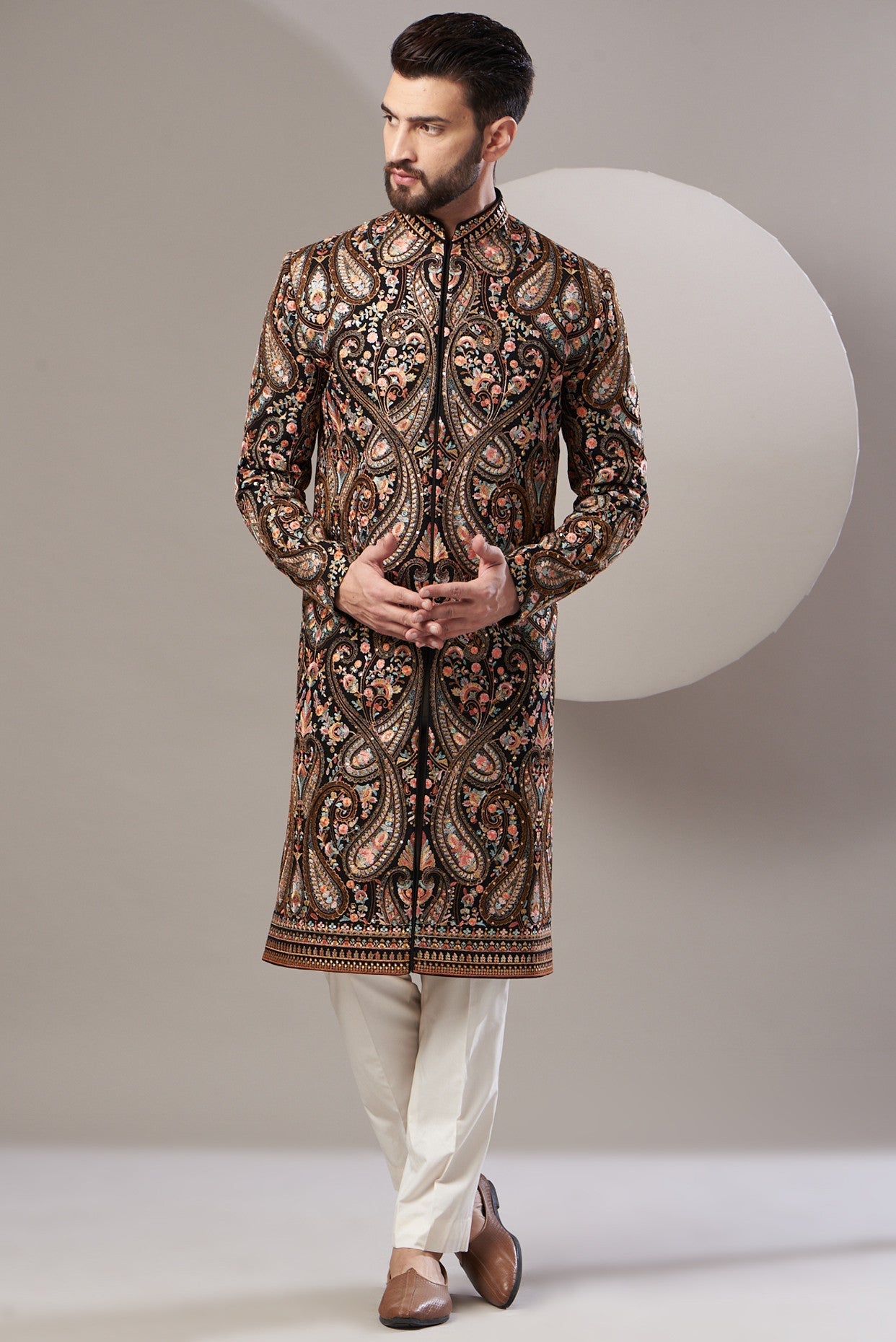 Royal jamawar embrodried sherwani - kasbahmen