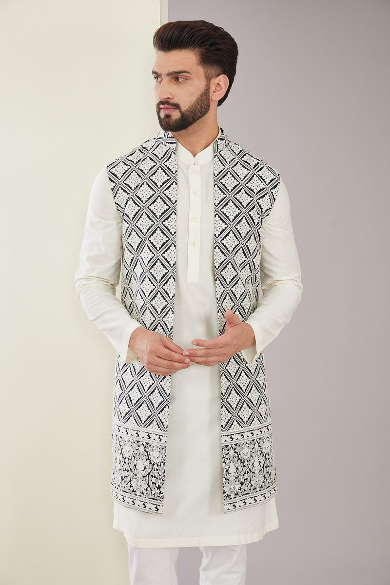 Classic Long Embroidered Open Shrug - kasbahmen