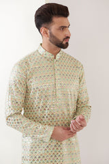 Green Multi embroidred Kurta - kasbahmen