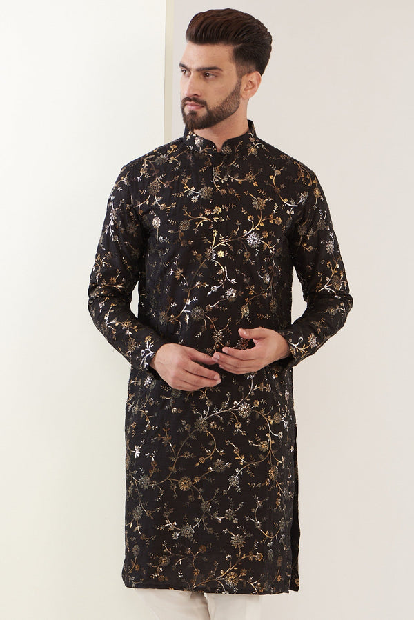 Black Embroidred Kurta - kasbahmen