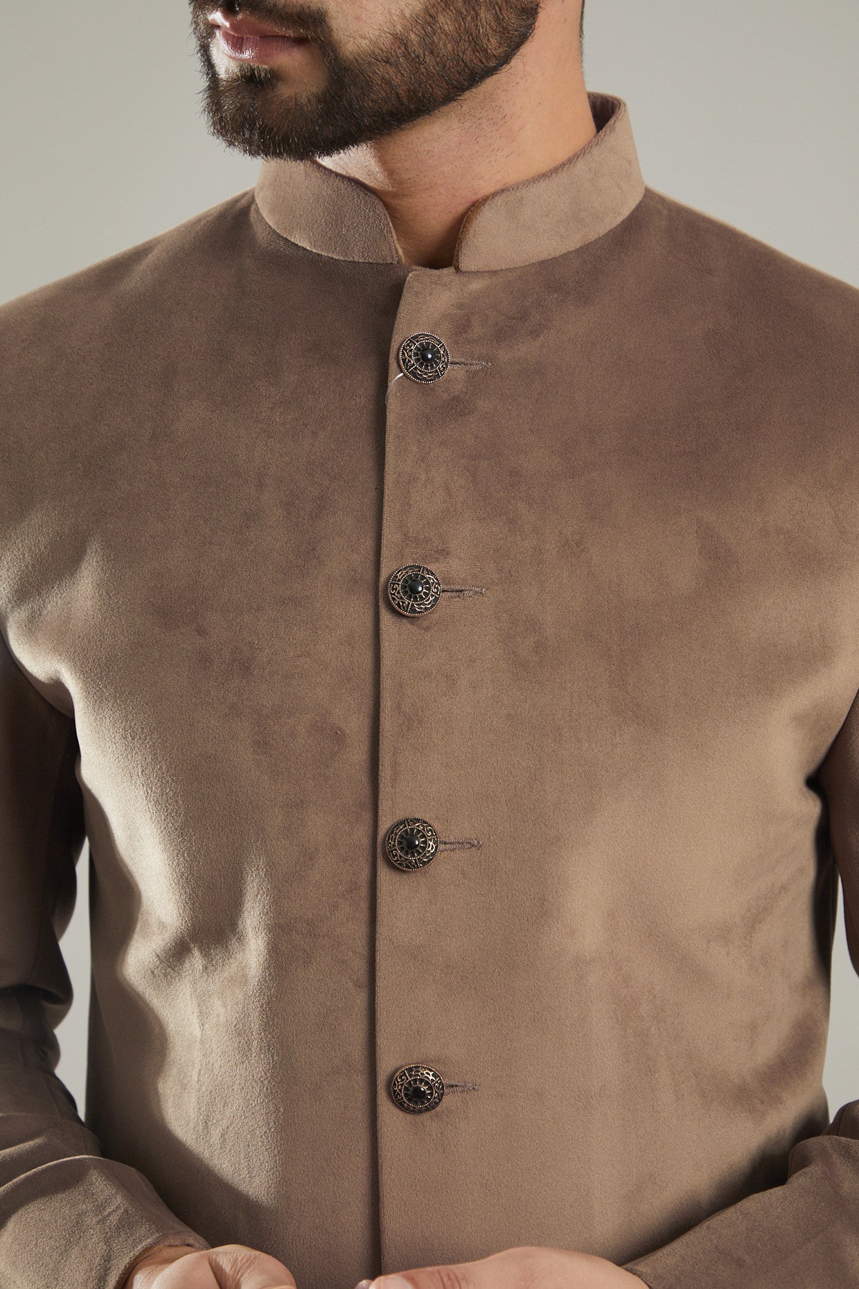 Bronze Velvet Sherwani - kasbahmen