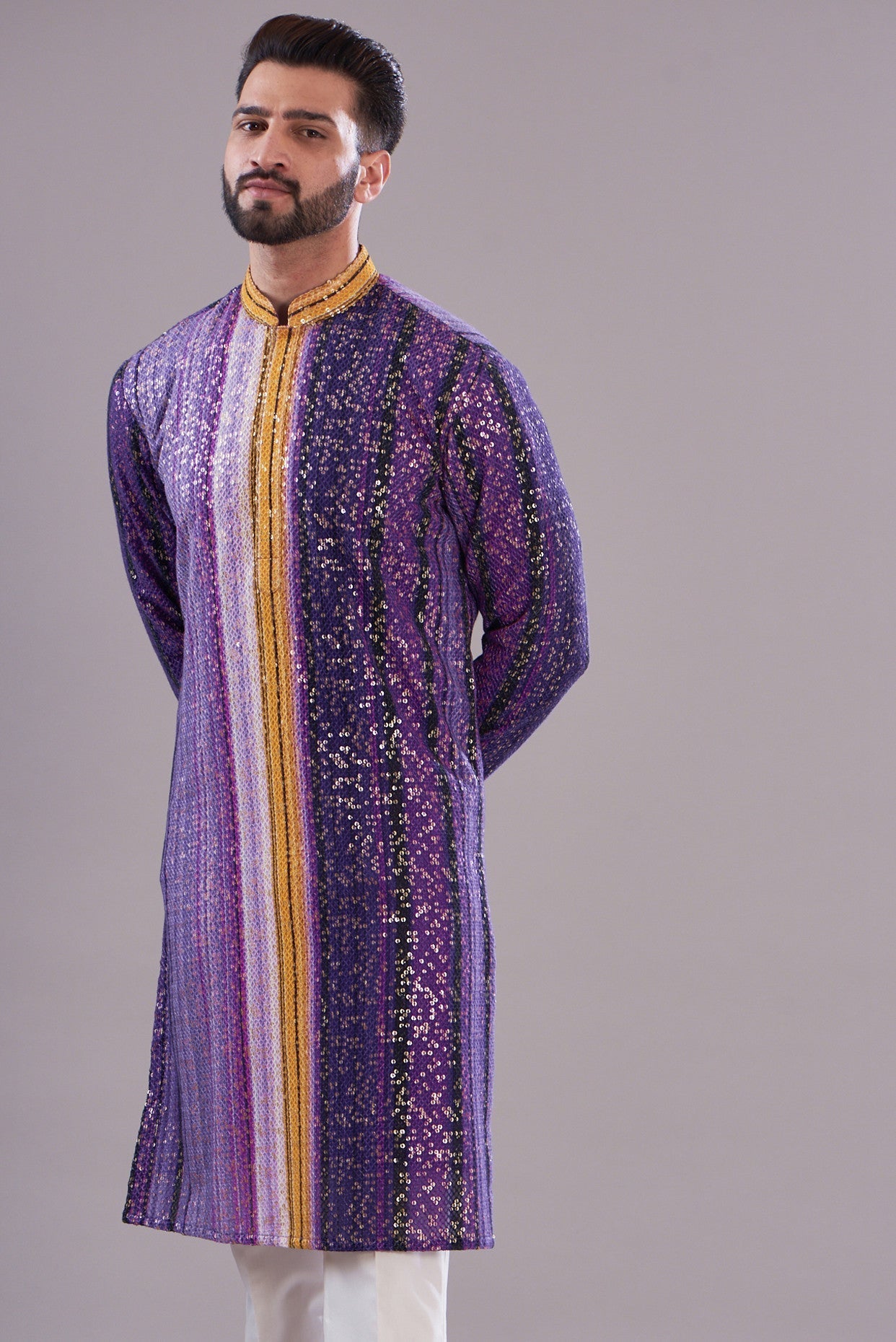 purple sequenced kurta - kasbahmen