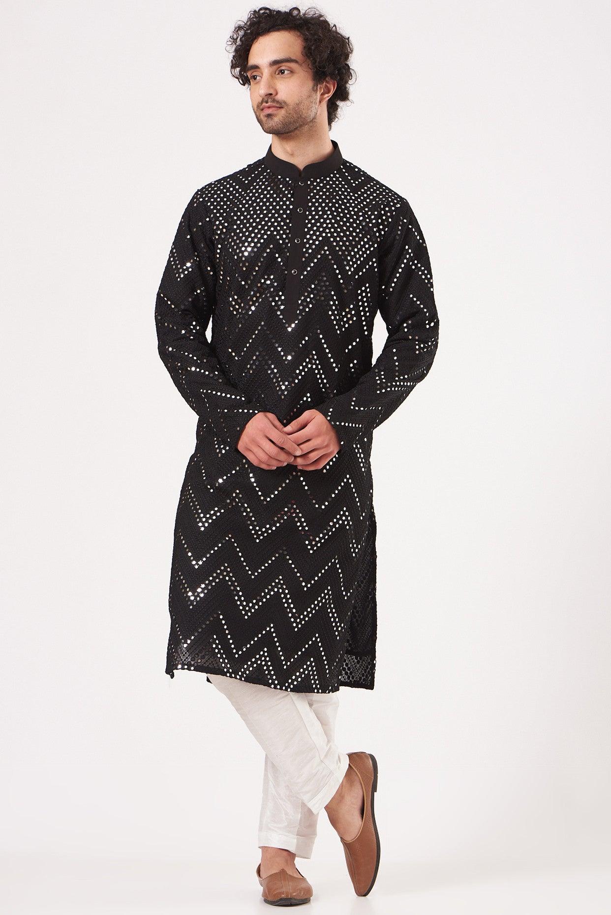 Black Georgette kurta - kasbahmen