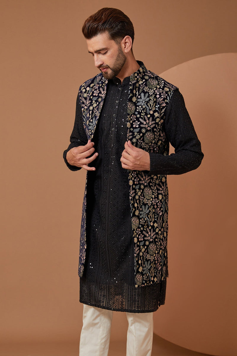 Floral Multi Embroidered Shrug - kasbahmen