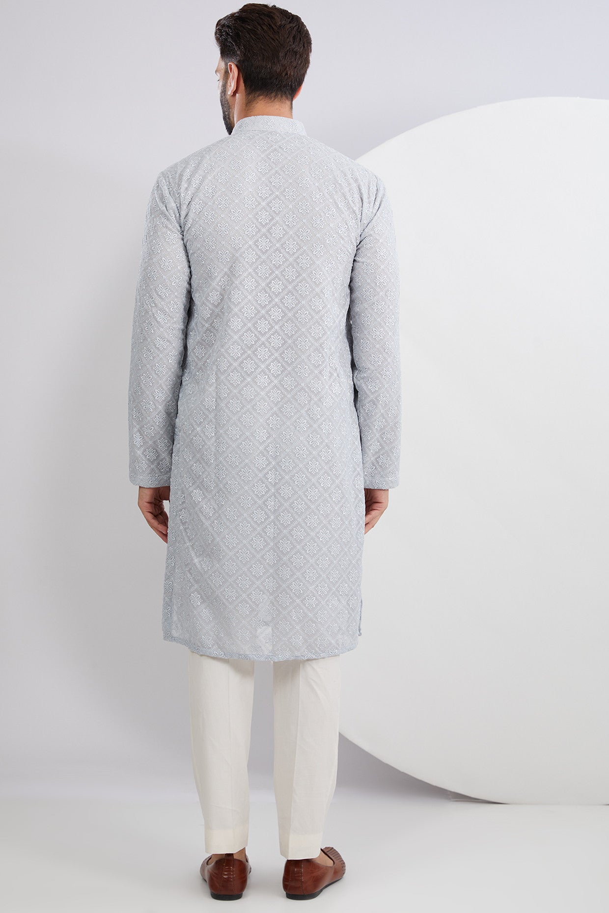 Sierra Blue Embroidered Kurta - kasbahmen