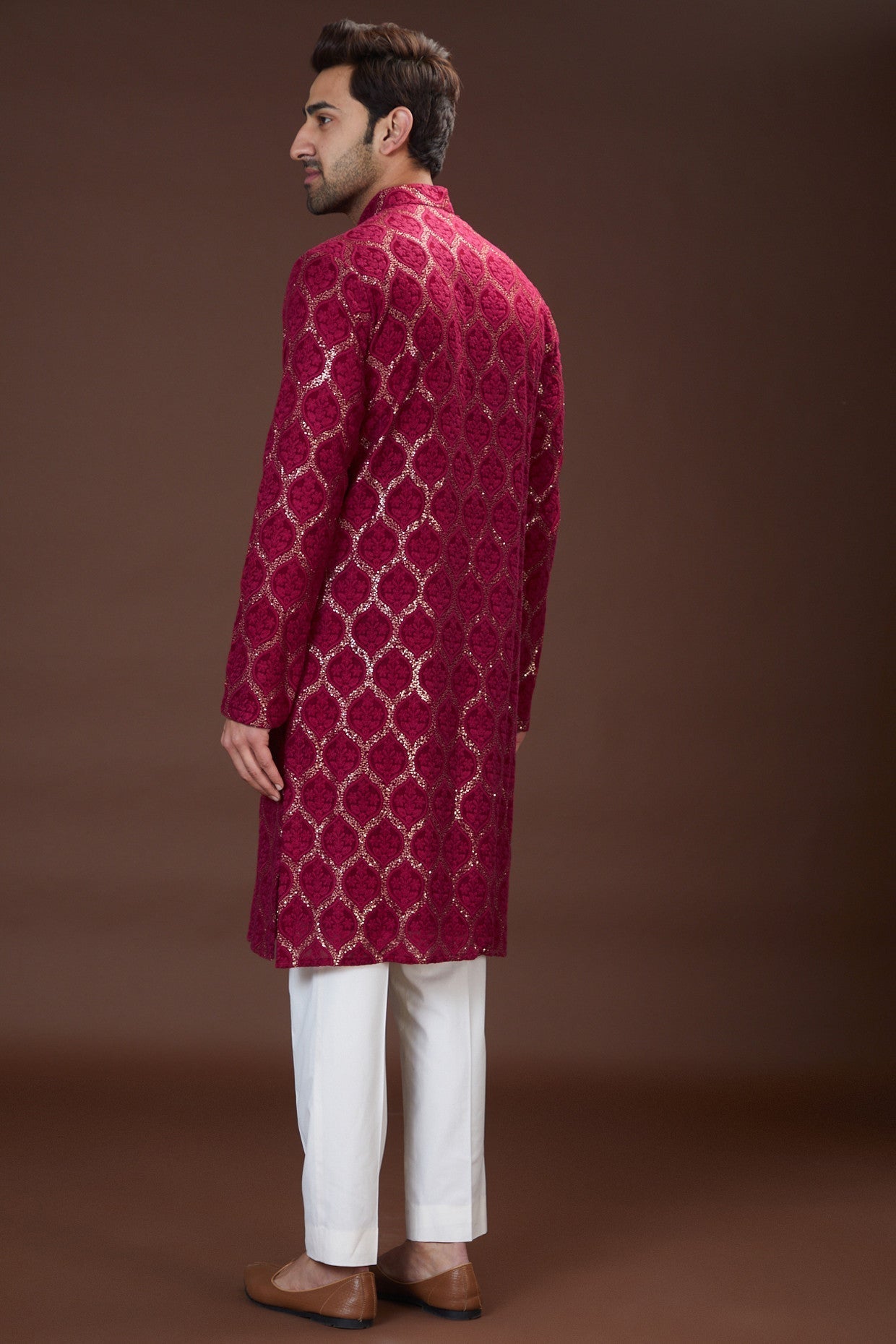 Fuchsia pink embrodried kurta - kasbahmen