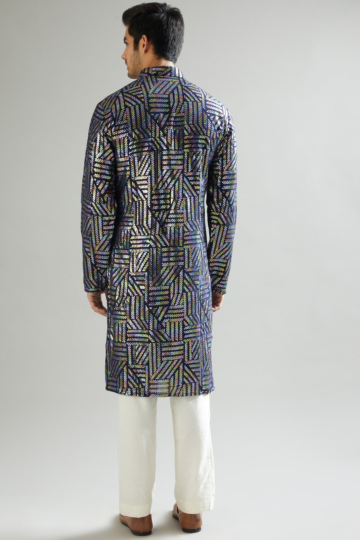 Cobalt Blue Embroidered Kurta - kasbahmen