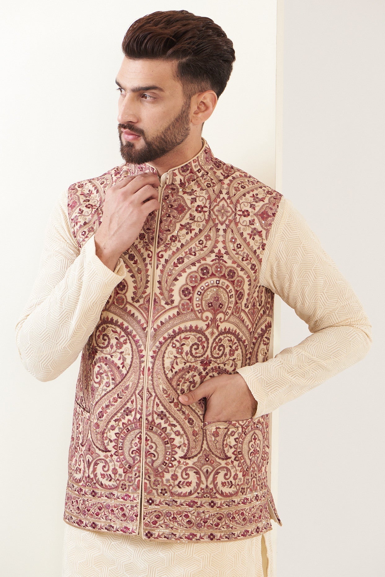 Kashimiri embroidred Nehru jacket - kasbahmen