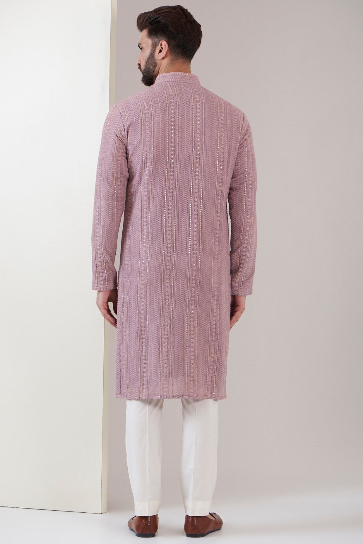 Lilac embroidered kurta - kasbahmen