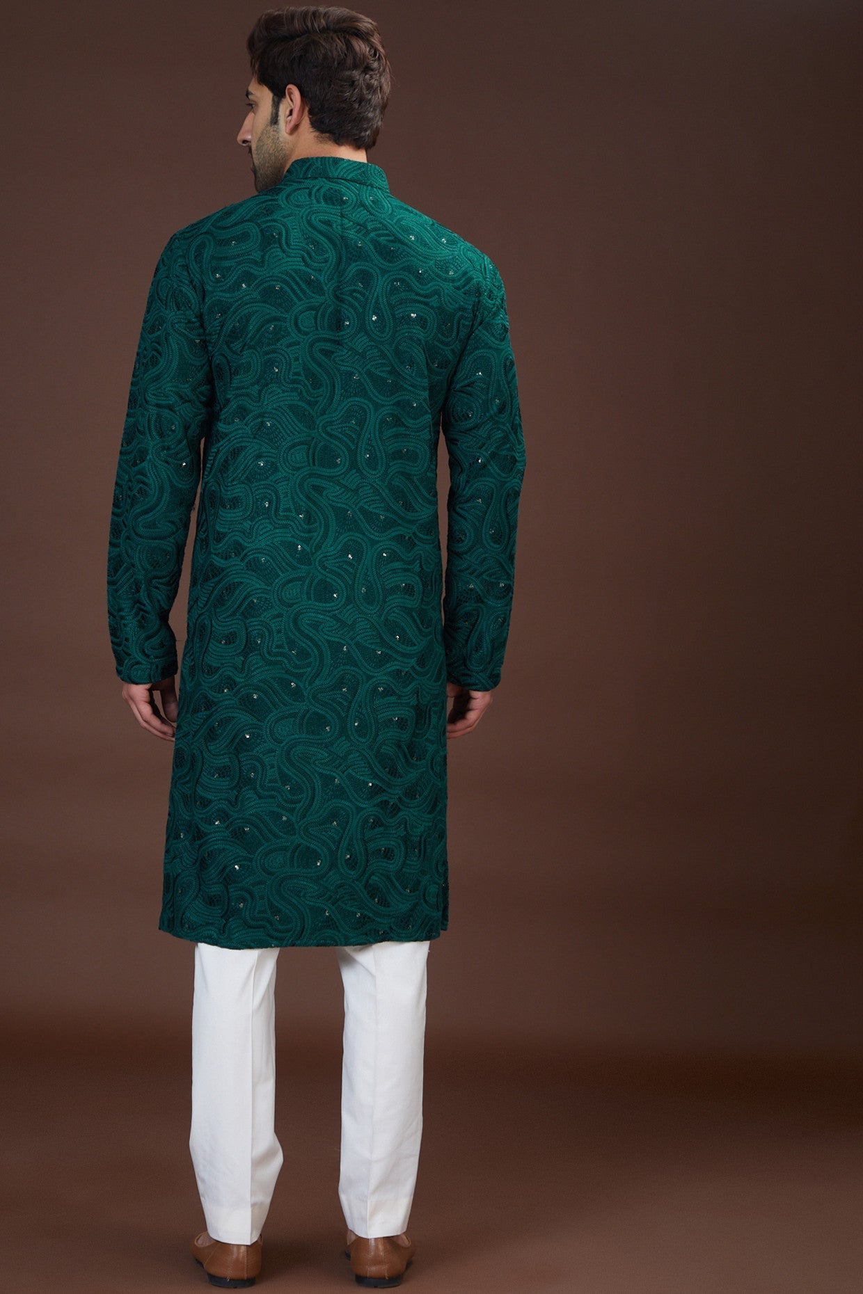 Formal bottle green kurta - kasbahmen