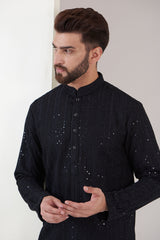 Black chikankari kurta - kasbahmen