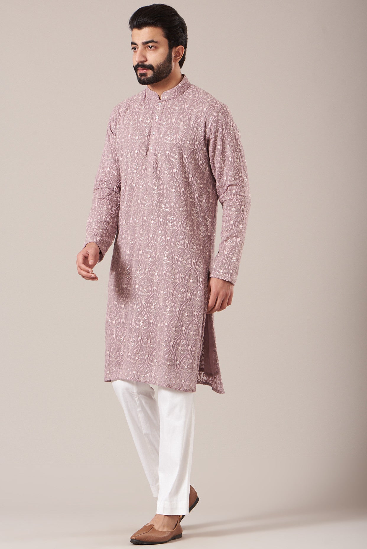 Lavander Chikankari Kurta - kasbahmen