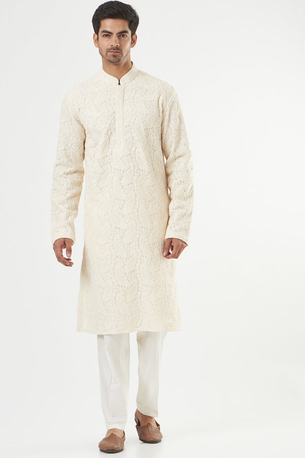 White Chikankari Kurta