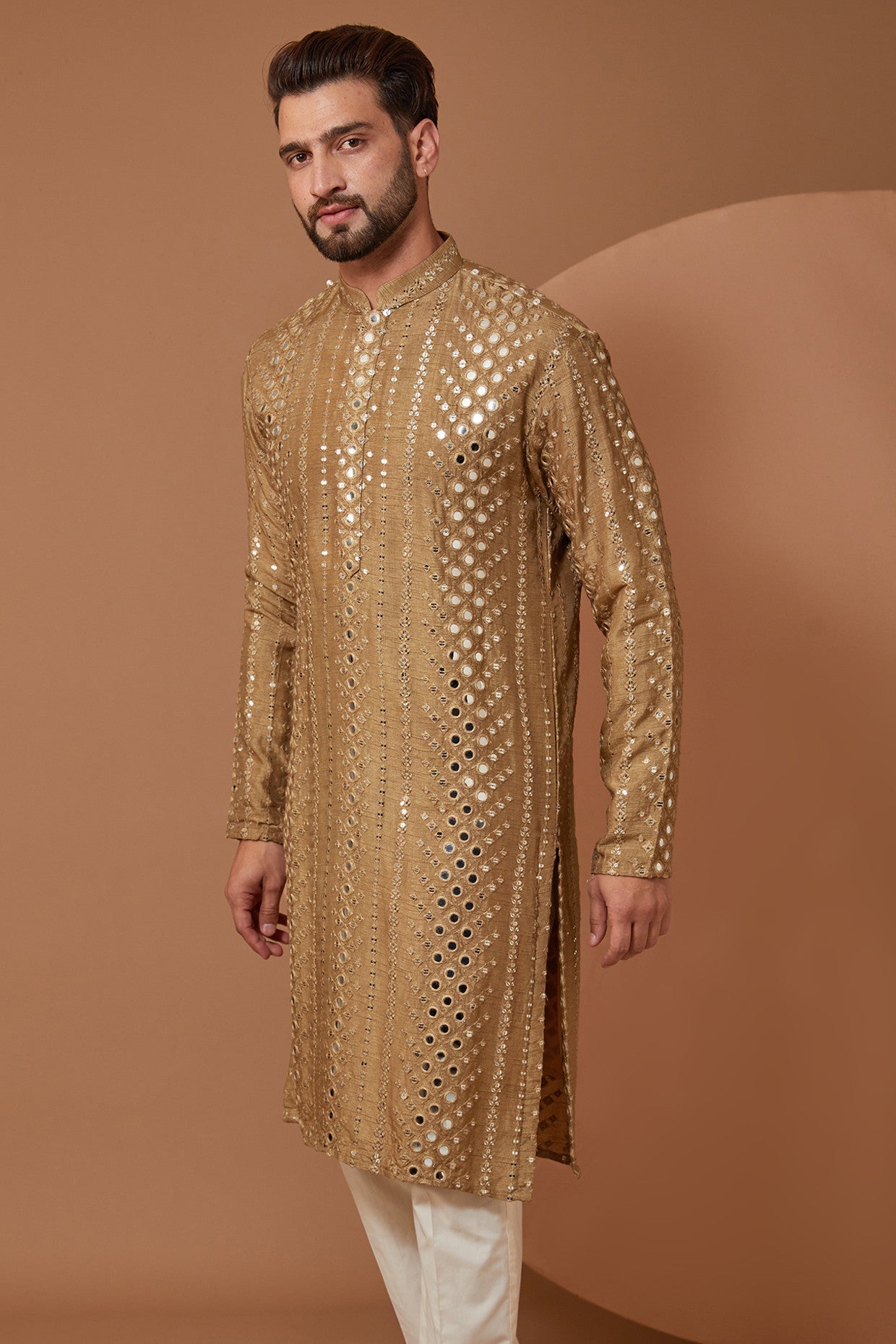 Signature Copper Mirrorwork Kurta - kasbahmen