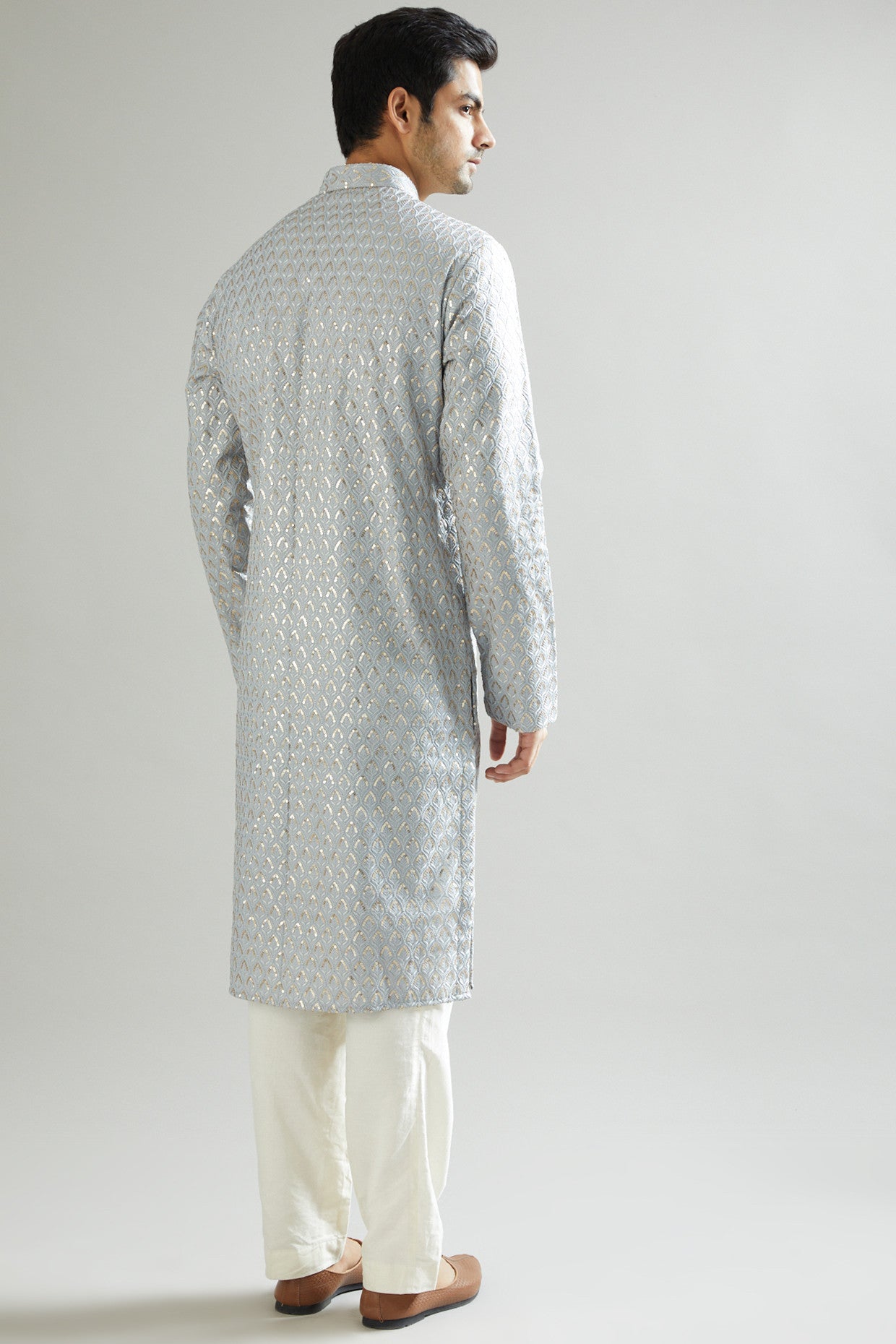 Electric Blue Embroidered Kurta - kasbahmen