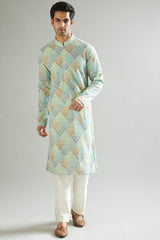 Emerald Green Embroidered Kurta - kasbahmen