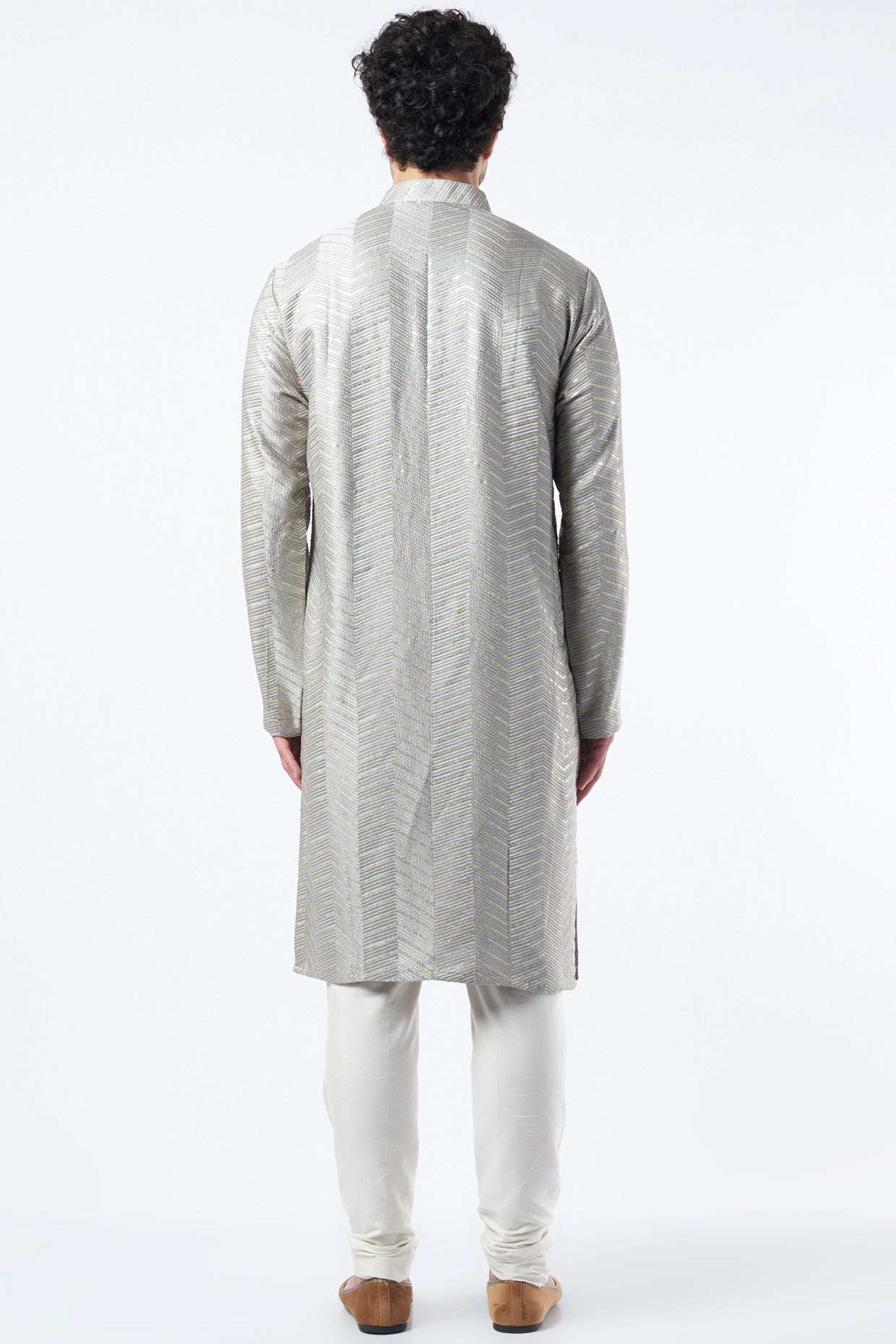 Silver Silk Kurta - kasbahmen