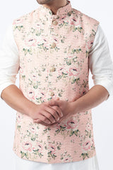 Blush Pink Silk Bundi Jacket - kasbahmen