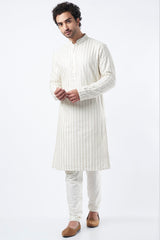 White Embroidered Kurta - kasbahmen