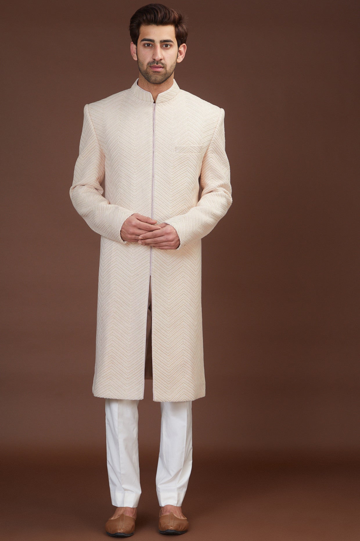 Pink threadwork sherwani - kasbahmen