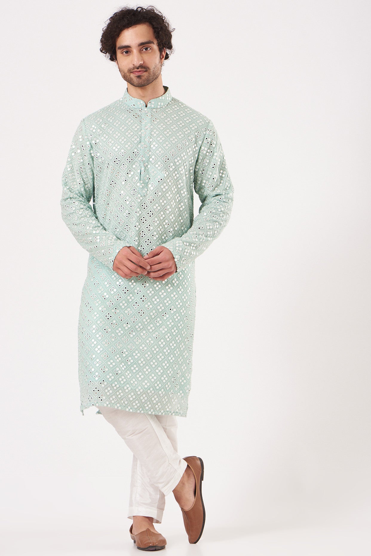 Mint Georgette Kurta - kasbahmen