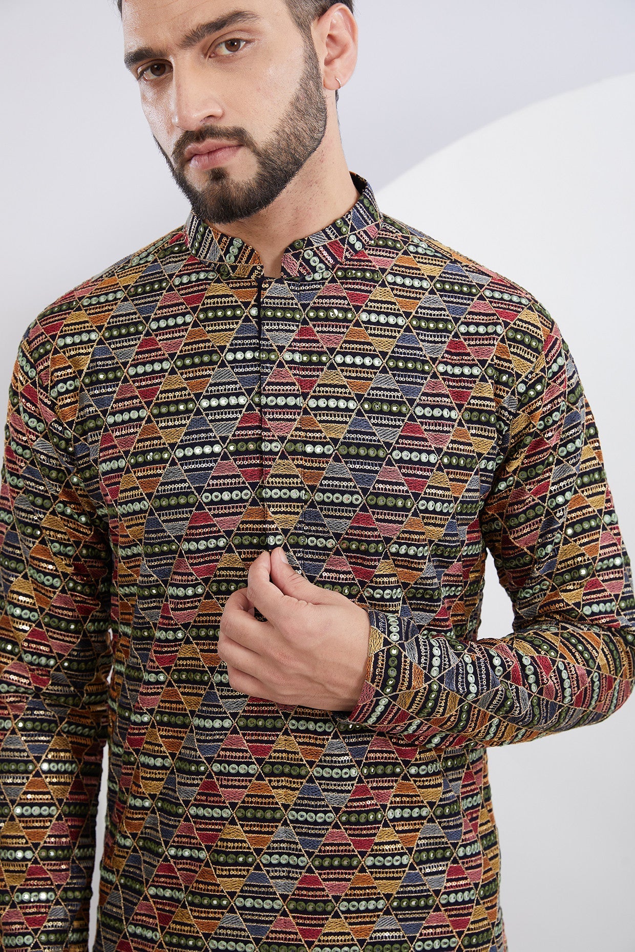 Multi Embroidered Kurta - kasbahmen