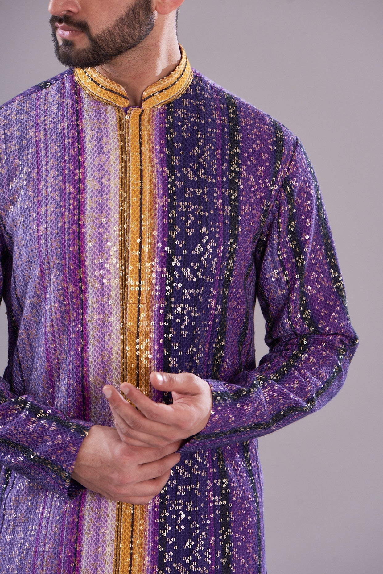 purple sequenced kurta - kasbahmen