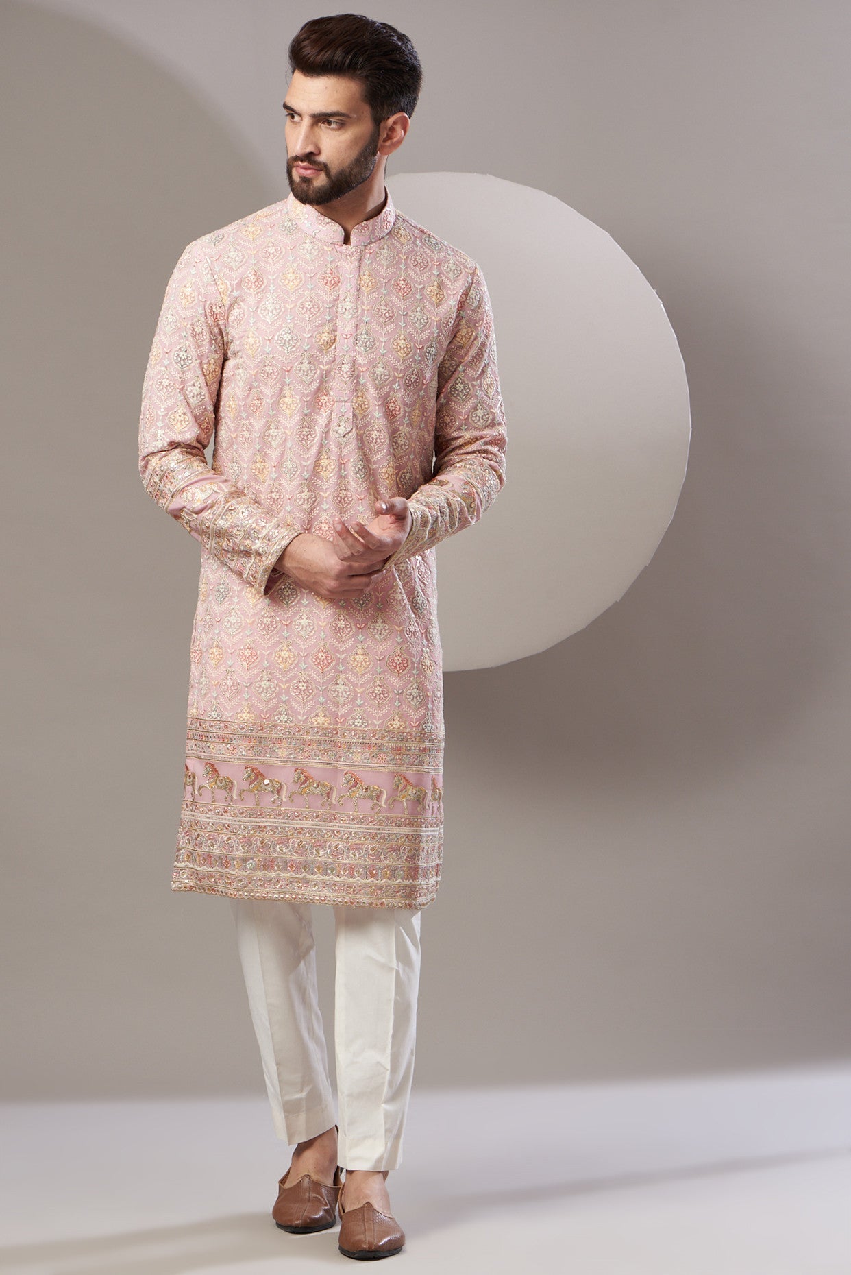 Formal royal embrodried sequenced kurta - kasbahmen