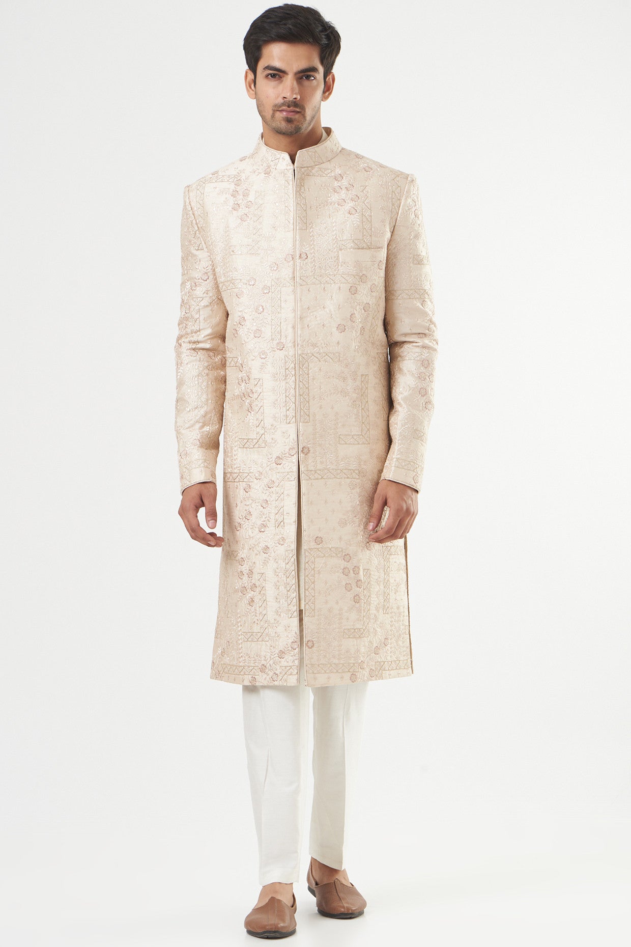 Ivory Embroidered Sherwani - kasbahmen