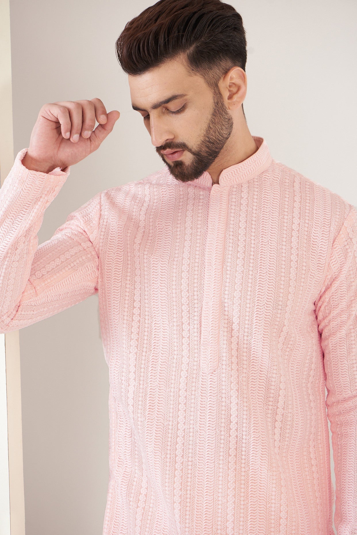 Pink chikankari kurta - kasbahmen