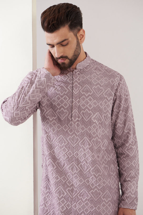 Lilac sequenced kurta