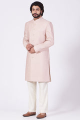 Blush Pink Embroidered Sherwani - kasbahmen