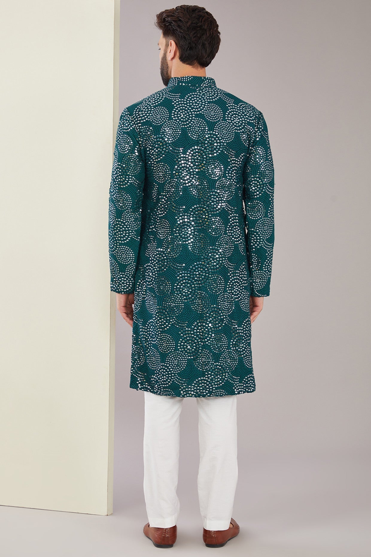 Teal Sequins Kurta - kasbahmen