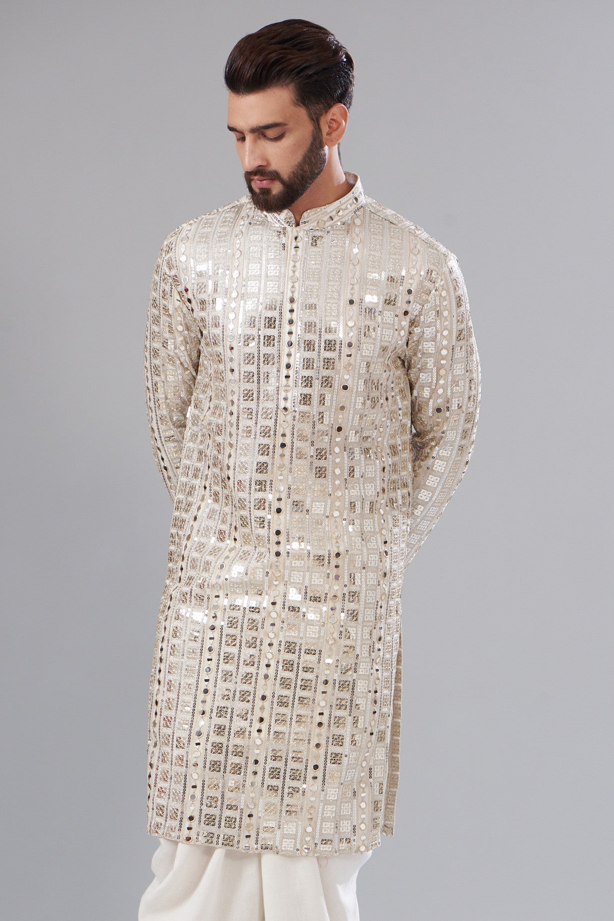 Gold Mirrorwork Kurta - kasbahmen