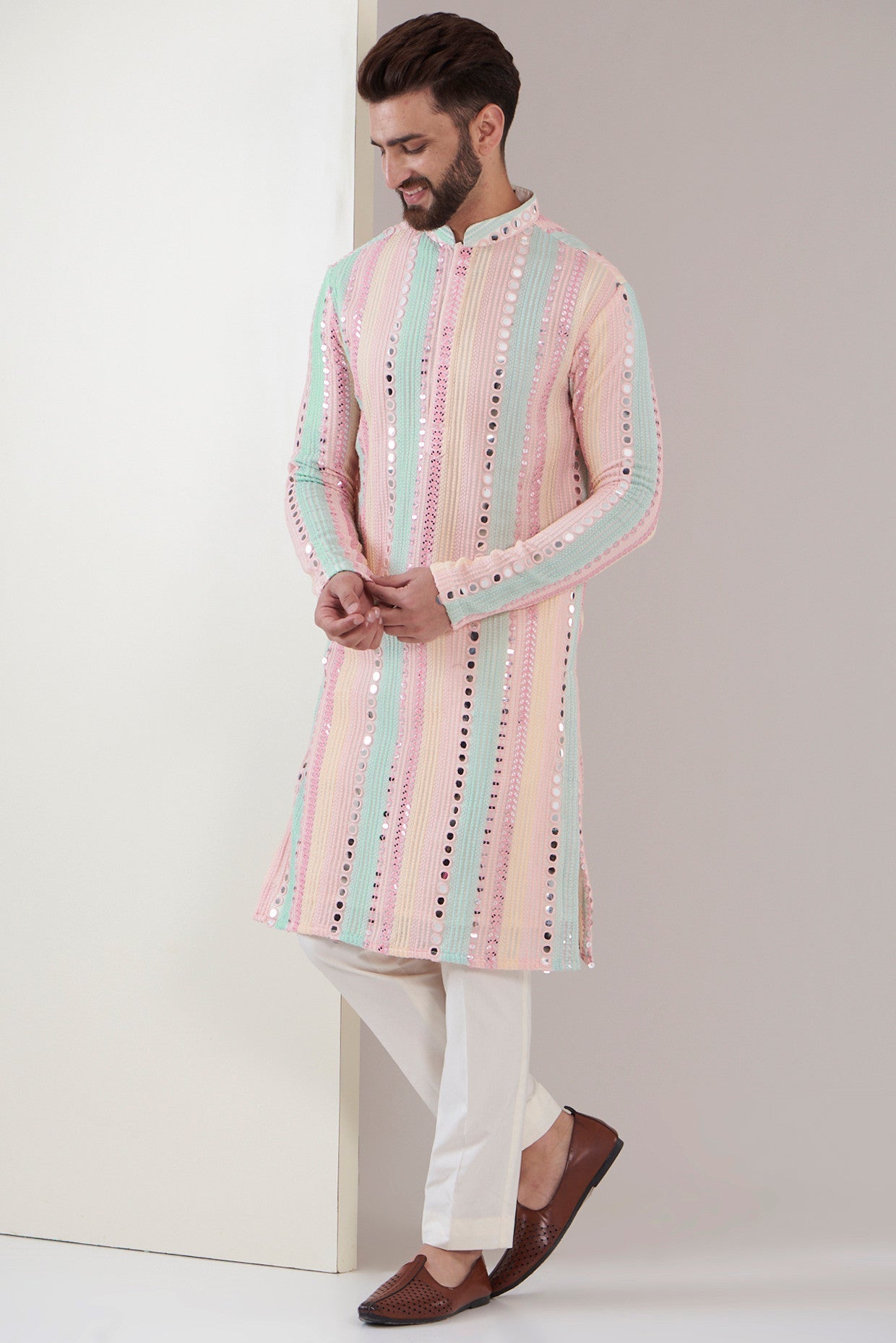 Royal mirror work kurta - kasbahmen