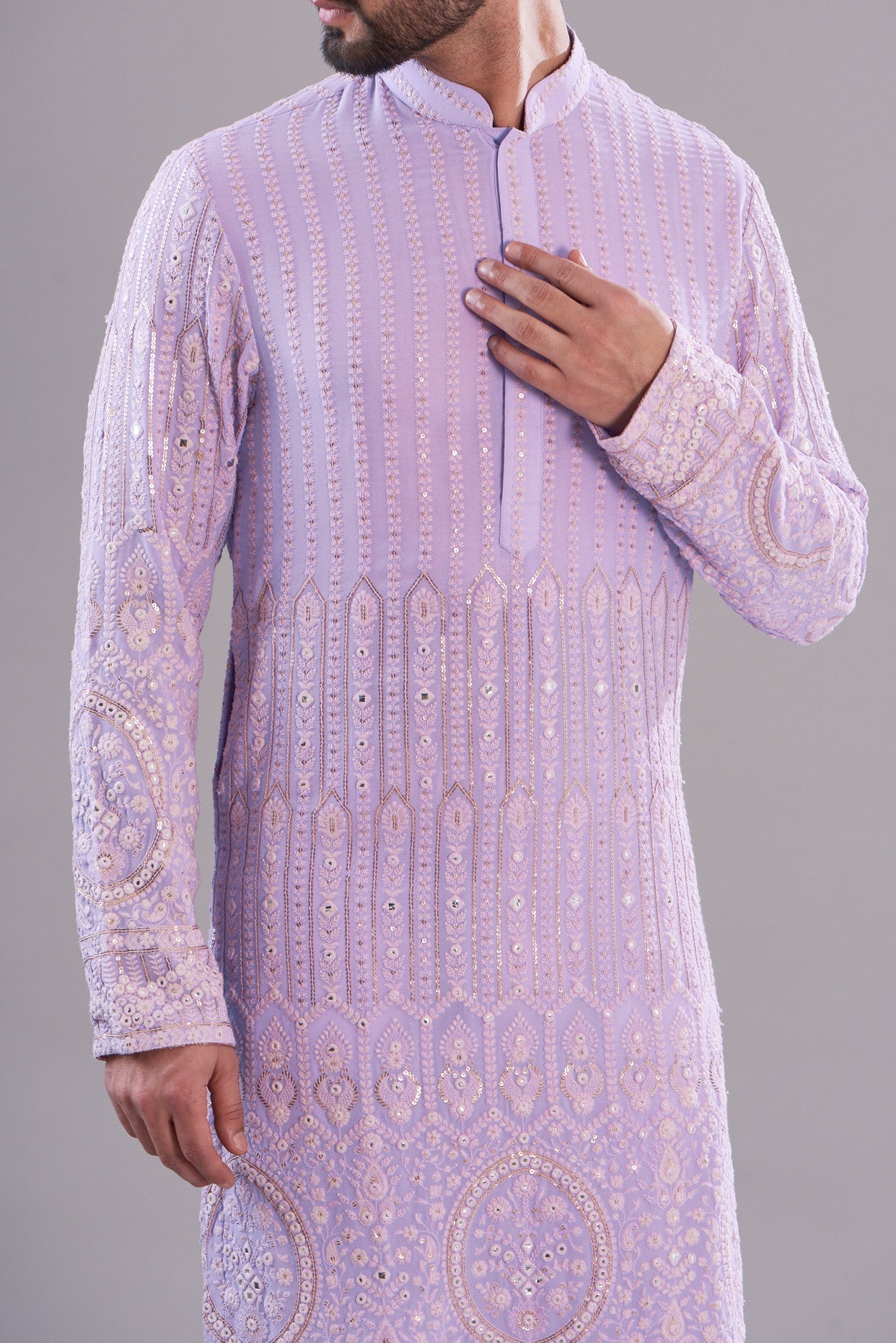 lavender embrodried kurta - kasbahmen