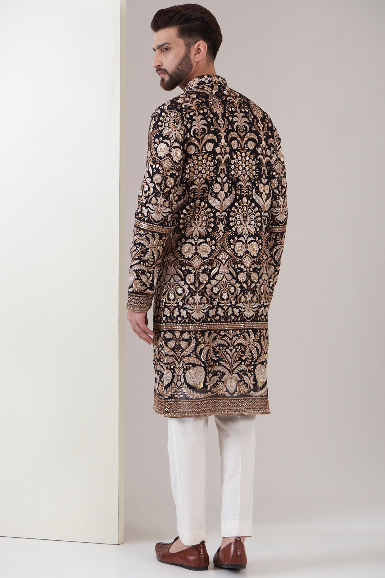 Black embroidered kurta - kasbahmen