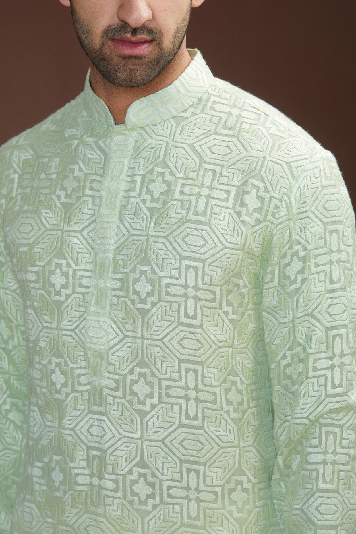 Pastel green chikankari kurta - kasbahmen