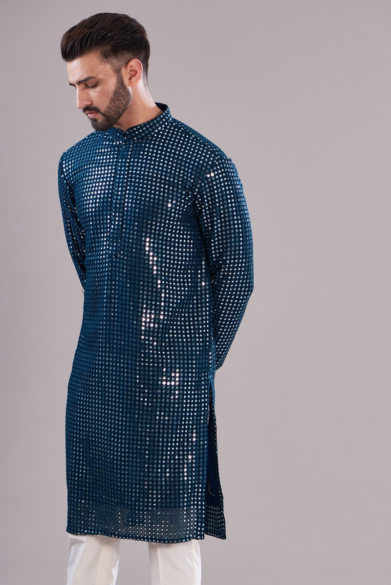 Signature mirror work kurta - kasbahmen