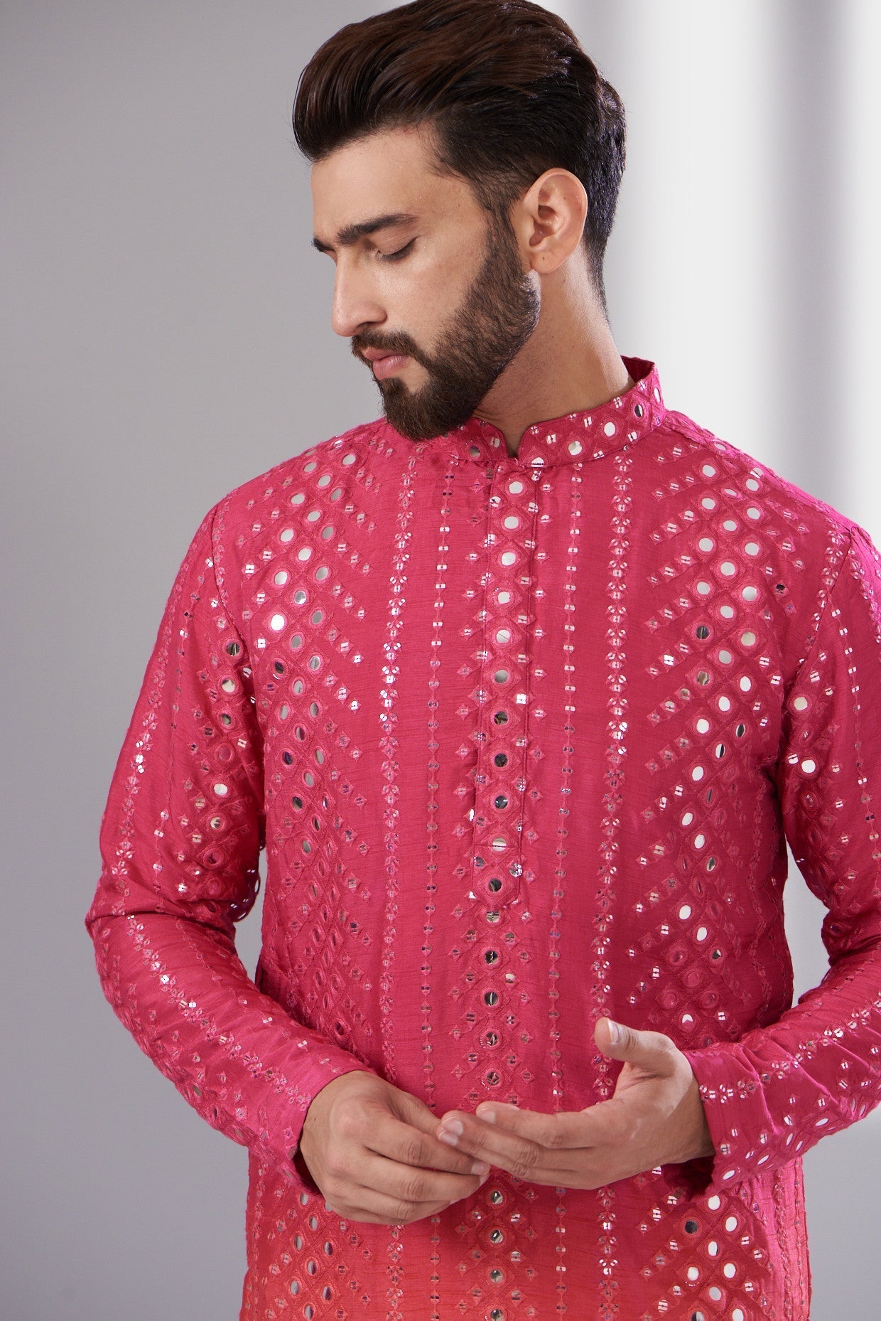 signature ombre mirror work kurta - kasbahmen