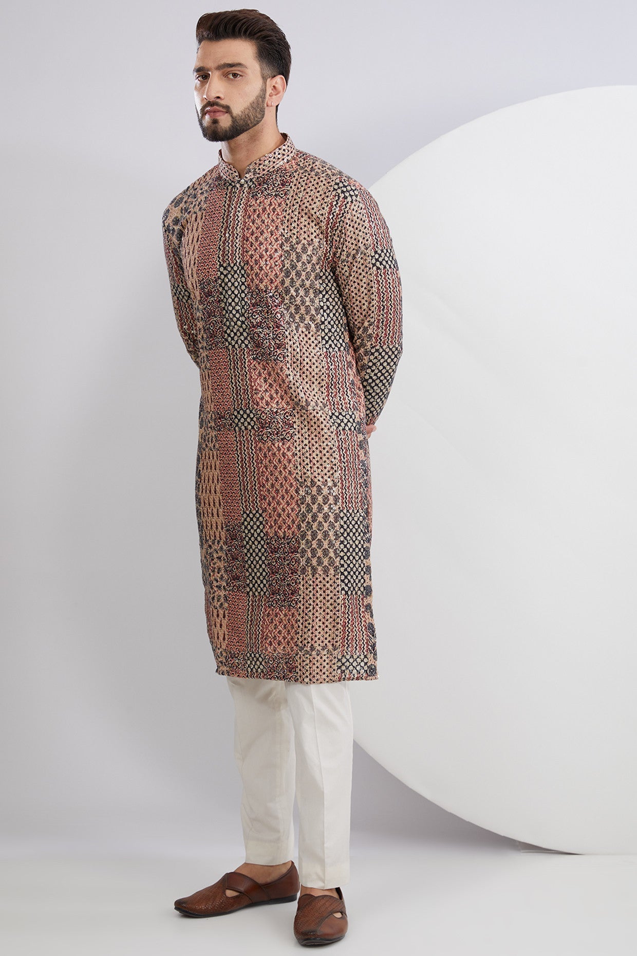 Kalamkari Print and Embroidered Kurta - kasbahmen