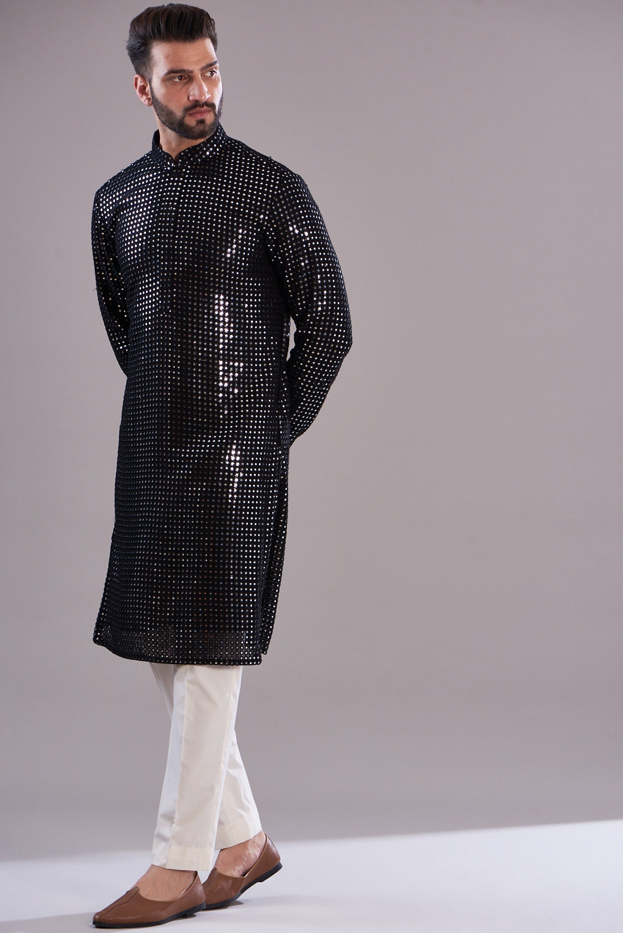 Signature mirror work kurta - kasbahmen