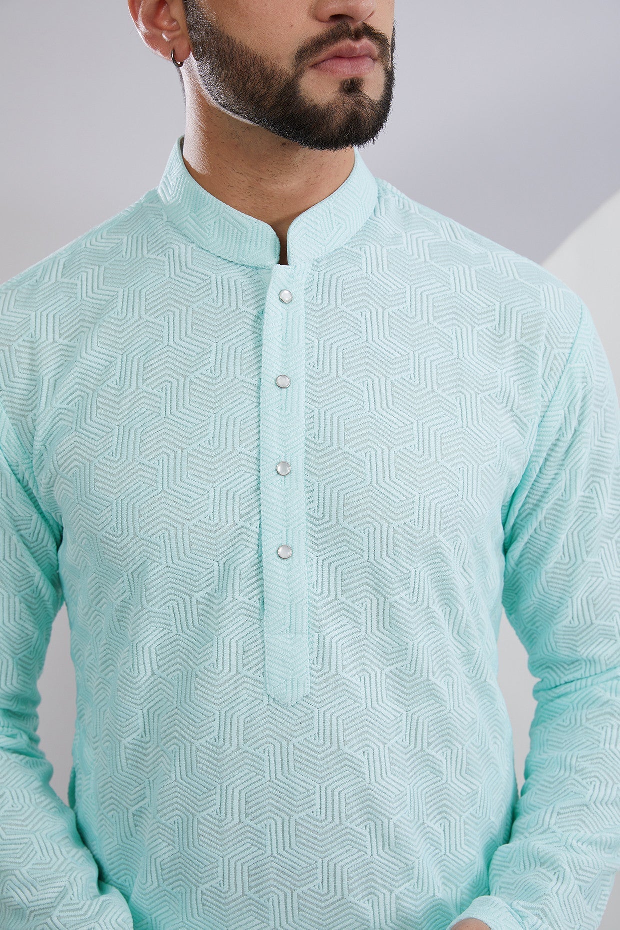 Blue Chikankari Kurta - kasbahmen