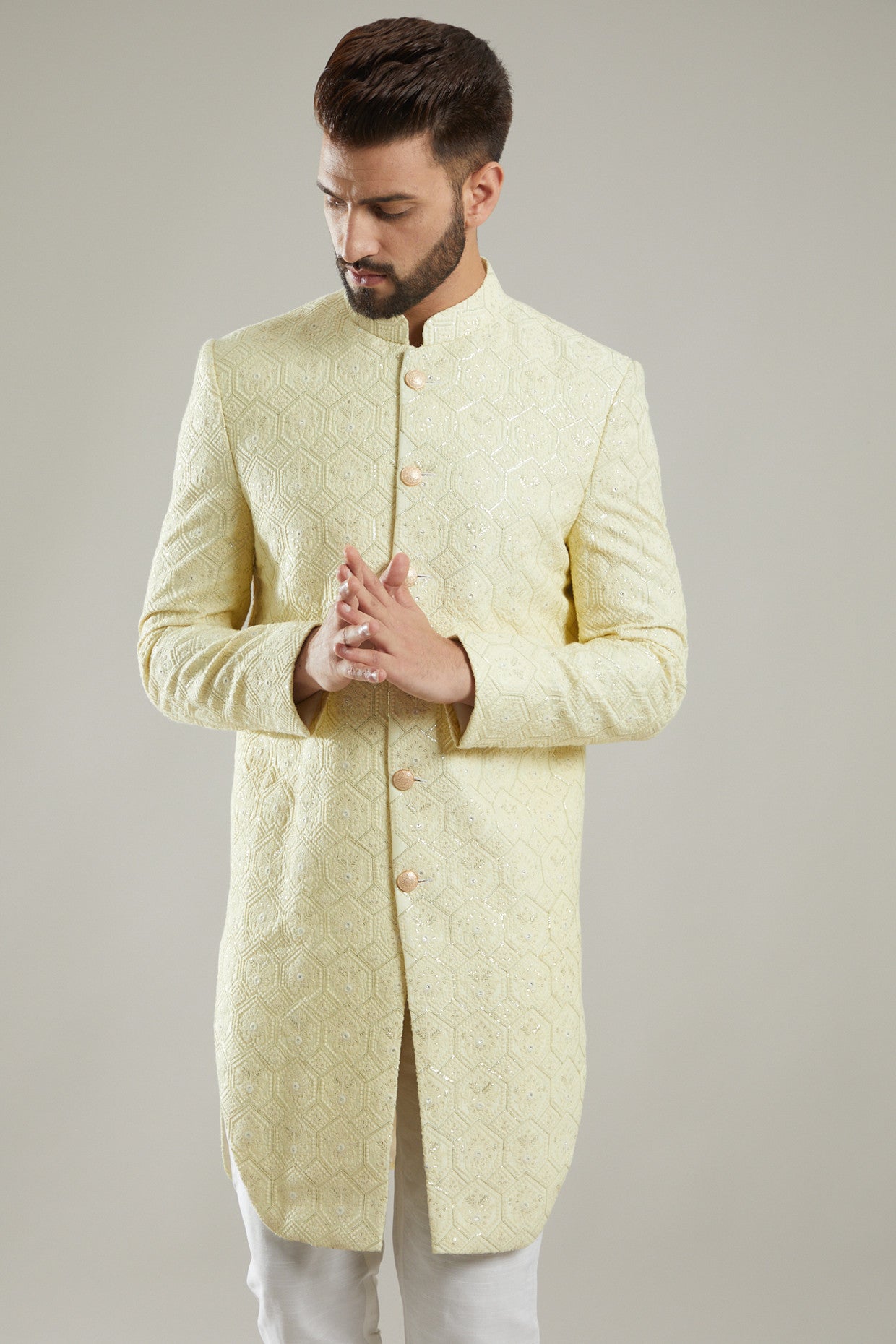 Lime Silk Indo Western Jacket - kasbahmen